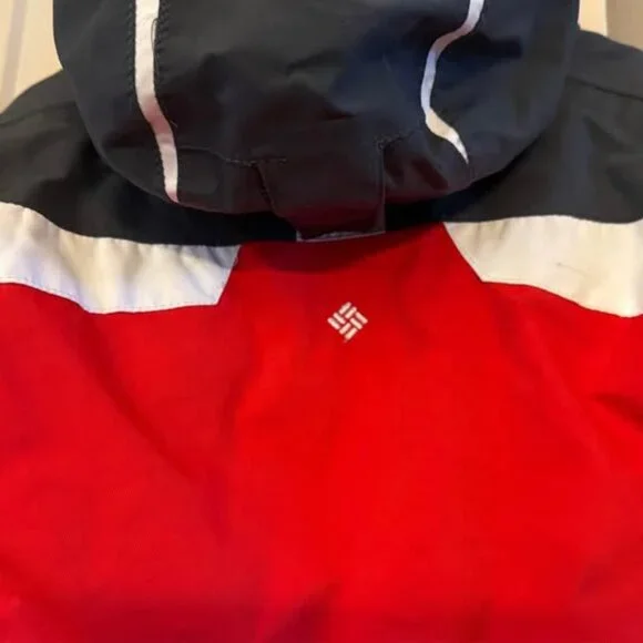 Baby Red Gray White Columbia Omni Tech Bugaboo Hooded Winter Coat-Size 12 Months - Picture 9 of 10